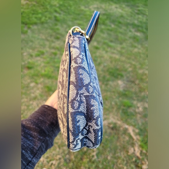DIOR Monogram Mini Saddle Pochette Navy - Picture 11 of 16
